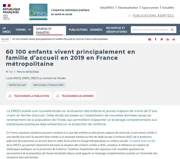 60 100 enfants vivent principalement en famille d’accueil 